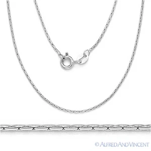 Collana catena maglia argento sterling 925 massiccio Cardano Boston 1,3 mm Italia italiana - Foto 1 di 1
