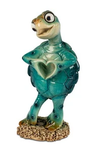 Deko Schildkröte Herz Tier Figur Garten Skulptur Landschildkröte Objekt - Bild 1 von 1