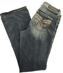 Seven7 Womens Medium Wash Boot Cut Embellished Pocket Denim Jeans Size 10 W 30 - Picture 1 of 10