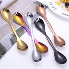 Plating Soap Spoon 5 Colors Tableware Durable 2-in-1 Fork Spoon  Outdoor