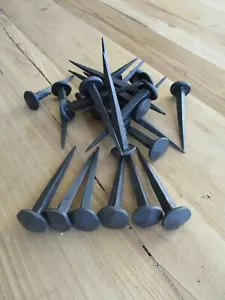 15 DECORATIVE NAILS CLAVOS HAND FORGED COAT HOOKS .75" BLACK 3" LONG TACK CRAFT - Picture 1 of 4