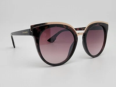 Gafas de sol Tahari TH687 marco dorado tortuga oscuro marrón lentes degradadas ojo de gato Foto 1 de 4