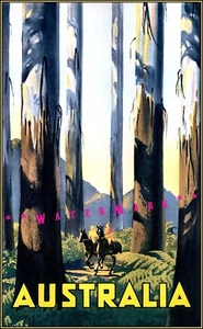 Australia 1935 Vintage Poster Print Wall Decoration Woods Trees Travel Tourism  - Picture 1 of 4