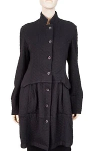 GREENFIT Portugal sz M Quilted Black Peplum Waist Insulated Coat BRAND NEW - Picture 1 of 6