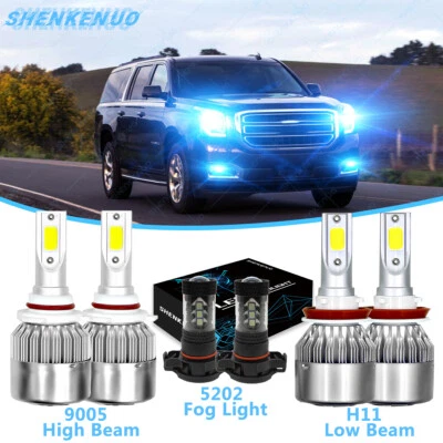 For 2008-2014 Tahoe Suburban - 6Pc 8000K LED Headlights + Fog lights Bulbs Kit - Image 1 of 4