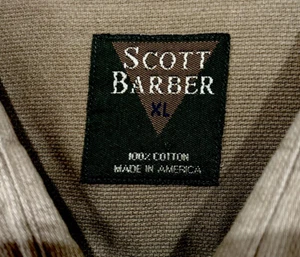 Scott Barber Long Sleeve Button Down Tan Brown Mens XL Sport Shirt Designer - Picture 1 of 7