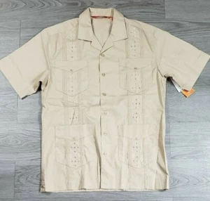Chispa Herren mexikanischer Stil "Telera" khaki Knopfleiste Hemd Gr. Small - Bild 1 von 8