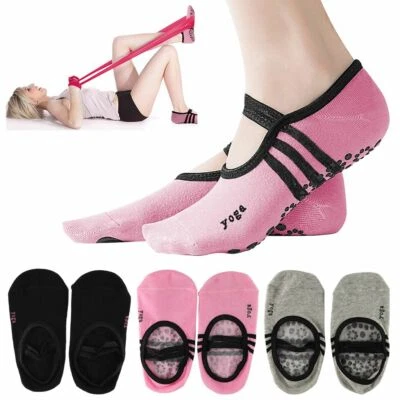 1-3Pairs Women Men Yoga Pilates Ballet Exercise Grips   Non Slip Skid Socks - Image 1 of 4