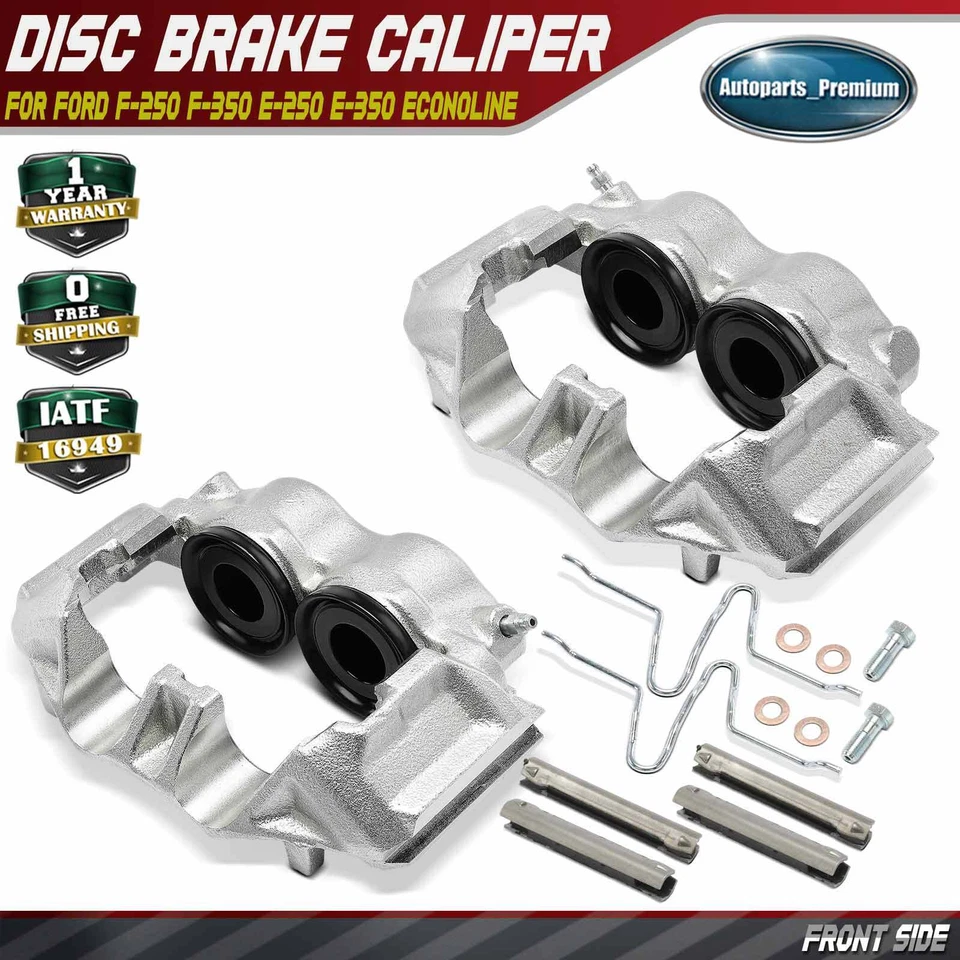 Pair Front Brake Calipers for Ford F-250 F-350 1986-1994 E-250 E-350 Econoline - Image 1 of 4