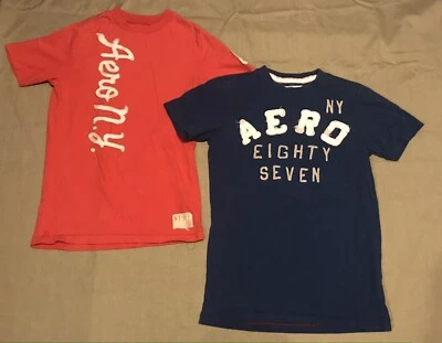 Boys Aeropostale Aero New York City Eighty Seven Red and Blue T Shirts XS Lot 2 - Image 1 of 4