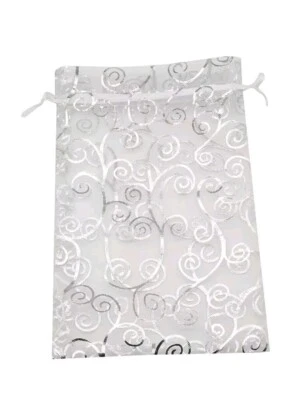 Bolsa de organza 10 con cordón 6"x8" fuerte regalo joyería fiesta boda plata Foto 1 de 3