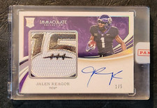 2020 IMMACULATE JALEN REAGOR RC PLAYER WORN JERSEY PATCH AUTO RPA #1/5 ~ TCU