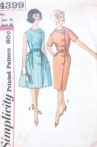 Simplicity Schnittmuster 4399 Damen Kleid Größe 16 Wickeloptik Knopfleiste Schnitt - Bild 1 von 5