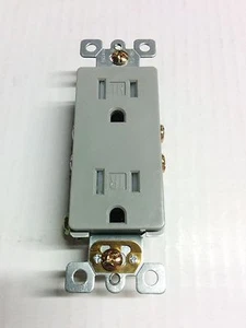 50 piezas 15A Decorador Dúplex Receptáculos 15 Amp Resistente a Manipulaciones GRIS Decora TR - Imagen 1 de 4