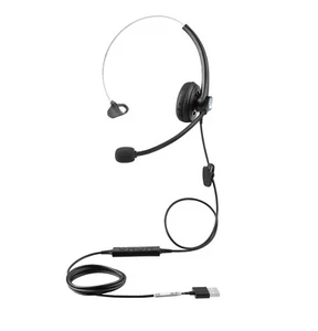 USB Stecker Headset für Call Center Arbeit von zu Hause Computer PC Laptop VOIP Skype IP - Bild 1 von 2
