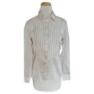 BANANA REPUBLIC Mujer Manga Larga Rayas Algodón Seda Camisa Talla M - Imagen 1 de 4