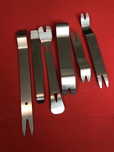 6Pcs Metal Car Trim Removal Pry Tool Kit Panel Door Dash Fastener Remover Set - Picture 1 of 10