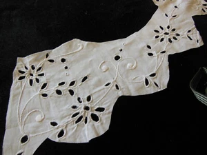 Trés longue broderie ancienne fleur 42 cm our création couture patchwork T3-20 - Picture 1 of 5