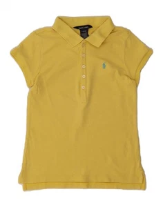 RALPH LAUREN Girls Polo Shirt 12-13 Years Large Yellow Cotton DN43 - Picture 1 of 4
