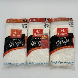 Hanes Deadstock USA 1997 90s Tighties Mens 32 3 pack Briefs Vtg Underwear Lot - Picture 1 of 6