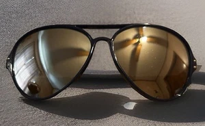 Vintage I SKI Aviator Sunglasses Dark JET Blue Silver Mirror Made In Japan ISKI - Picture 1 of 10