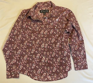 Shyanne Girls Paisley and Rhinestone Snap Western Button Down Shirt Size 3T - Picture 1 of 6