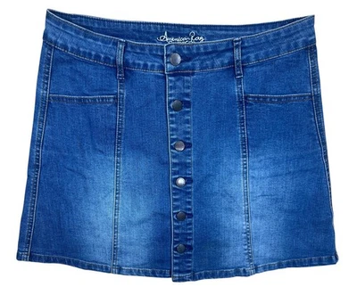 Minifalda vaquera para mujer American Rag talla 11 azul con botones delanteros Foto 1 de 3