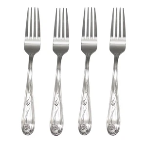 Lenox Mohnblumen auf blau 18/8 Edelstahl Tafelgabel (4er Set) - Bild 1 von 4