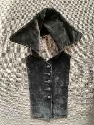 Винтажный черный бархат женщин Dickey Dickie воротник на пуговицах слой насмешливый аксессуар - Изображение 1 из 4