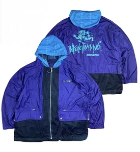 VTG Converse MENS XL Psycho Training Full Zip Windbreaker Jacket w/ Hood Pockets - Picture 1 of 12