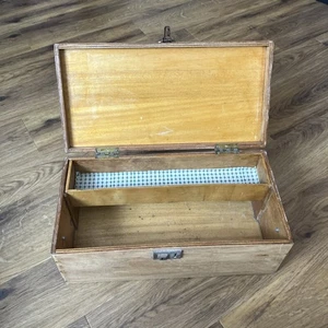 Lovely useful Handmade Wooden Case Craft Toolbox Storage Box Hinged Organiser - Picture 1 of 18