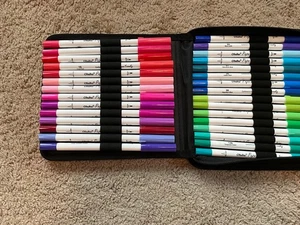 Ohuhu Pupe Paper-friendly Water-Based 60 Colors Dual Tip Brush Markers Used Once - Picture 1 of 6