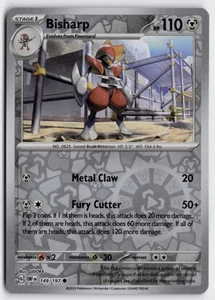 Pokemon Bisharp 149/197 Reverse Holo Common SV03: Obsidian Flames NM - Picture 1 of 2