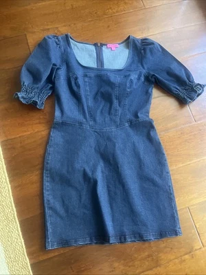 Mini vestido BETSEY JOHNSON denim manga folhada tamanho XL  - Imagem 1 de 4