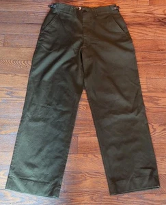 VINTAGE KOREAN WAR GREEN PANTS FIELD TROUSERS WOOL M-1951 US ARMY ADJUSTABLE - Picture 1 of 10