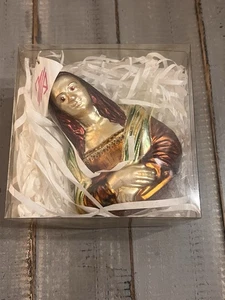 Ornamento in vetro Monna Lisa vintage made in Poland. Raro ritrovamento. Dipinto a mano - Foto 1 di 12