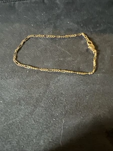 Pulsera o tobillera chapada en oro 18KCH delicada cadena 7 pulgadas  - Imagen 1 de 4