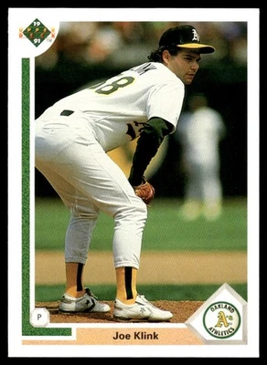 1991 UPPER DECK BASEBALL CARD JOE KLINK #468 OAKLAND ATHLETICS 6660 - Image 1 of 2
