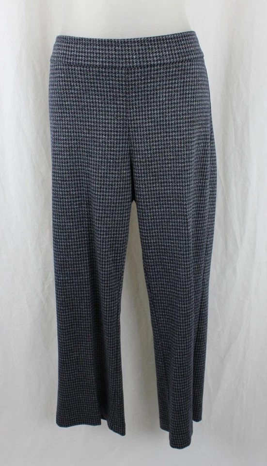 Pantalones Leo Avenue Montaigne Para Mujer Azul Marino Gris Estampado Cintura Elástica Talla 10 Foto 1 de 4