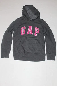 GapKids girls hooded logo sweatshirt size XXL logo spell out grey w/ pink letter - Picture 1 of 10