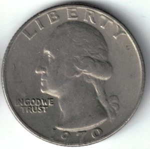 USA - 1970P - Washington ¼ $ - Heraldic Eagle - Rare, No Mint Mark - #19290 - Picture 1 of 2