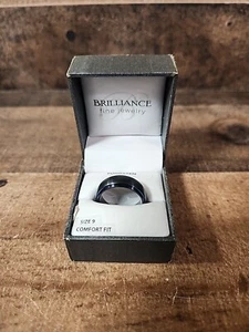 Herren Wolfram schwarz und blau IP Frozen Finish Ehering Band - Bild 1 von 3