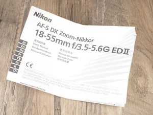 Nikon Nikkor AF-S DX 18-55MM Objektiv Factory BEDIENUNGSANLEITUNG Original Schön! - Bild 1 von 2