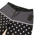 NWT Hurley Black USA Patriotic Flag Stars & Stripes Boardshorts Size 34x20