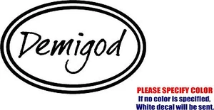 DEMIGOD Greek Mythology Decal Sticker Funny Vinyl Car Window Bumper Truck 7" - Picture 1 of 3