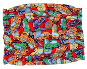 Dog Snood Brightly Colored Cars Buses Trucks Cotton Flannel Size Puppy SHORT - Picture 1 of 2