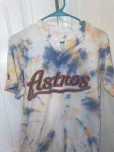 MLB Houston Astros - Vintage Majestic T-Shirt Tie Dye - Small - Picture 1 of 4