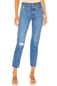 $98 NWT LEVIS Athens Hera WOMEN'S Sz24 WEDGIE TAPERED VINTAGE 501 STYLE JEANS - Picture 1 of 5