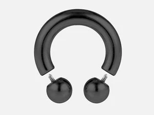Black Prince Albert Piercing, PA Ring Jewelry, Circular Horseshoe Barbell, BCR - Picture 1 of 7
