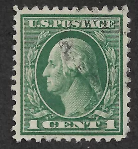 US # 498 (1917) 1c George Washington - Used - P11 - FP - VF/ XF - Picture 1 of 2
